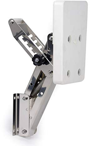 wellenshop Motorhalter Boot Außenborder bis 7 PS 5 Positionen Edelstahl Kunststoff schwarz