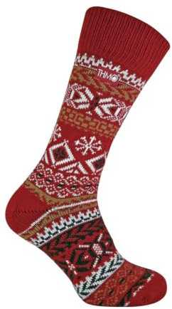 THMO - Mens Vintage Nordic Style Thick Thermal Wool Blend Socks