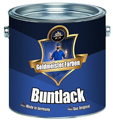 Goldmeister Farben Buntlack für Holz und Metall hochwertiger Kunstharzlack - schnelltrocknender - besonders robuster - universeller Farb-Lack (2,5 L, Graualuminium (RAL 9007))
