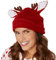 dressforfun 303621 Unisex Weihnachts Winter Mütze Rentier mit Ohren und Geweih, rot