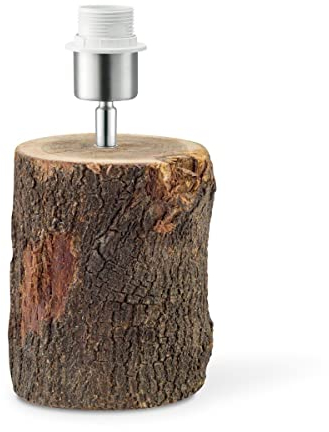 Home Sweet Home Pied de lampe de table rustique Tronc d'arbre pour abat-jour | luminaire | 13,5/13,5/26cm | pied de lampe de table en bois | E27 | pour abat-jour | luminaire max.35cm