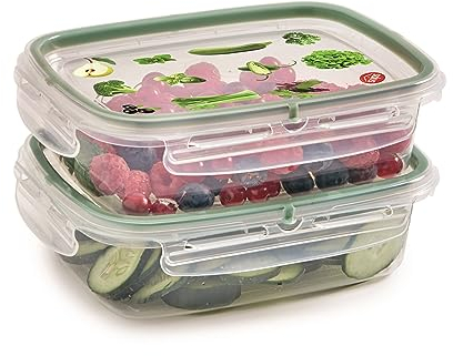 Snips |Set 2 Contenitori Per Alimenti 0,60 LT | Rettangolare|2x 0,60 LT |Made in Italy|Bpa Free