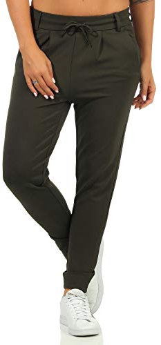 ONLY Pantalon en Tissu Poptrash Easy pour Femme, Kaki, XS