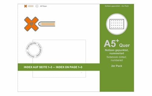 X17 A5+ Querformat Notizen/Notizheft | gepunktet 2er Pack, für das revolutionäre X17-Notizbuch mit auswechselbaren Heften