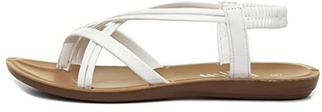 Lilley Suzzie Womens White Flat Slip On Sandal - Size 6 UK - White