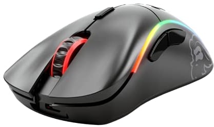 Glorious Gaming Model D Wireless Mouse da gaming senza fili - Superleggero 69 g, wireless 2,4 GHz senza lag, fino a 71 ore di batteria, RGB, sens. BAMF, ergon., 6 tasti - Nero opaco