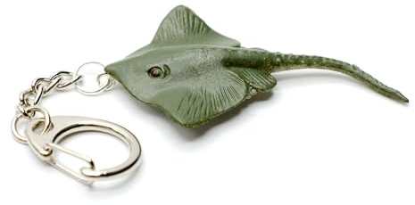 Miniblings Rochen Schlüsselanhänger Tauchen Skuba Fisch Manta grün - Handmade Modeschmuck I Anhänger Schlüsselring Schlüsselband Keyring