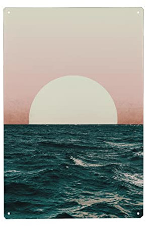 artboxONE Metall-Poster 30x45 cm Natur Ocean Sunset Art von Künstler Winthas