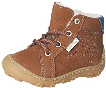 RICOSTA Baby Jungen Lauflernschuhe Denny,Kinder Boots,WMS:Weit,CareTEX,terracare,Barfuß-Schuh,schnürschuhe,schnürer,Lammwolle,Curry (260),20 EU