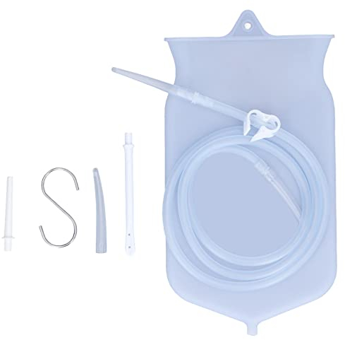 NIKOU Kit Enema Set Bolsa Silicona 2L para Cafe Limpieza Intestinal Casera