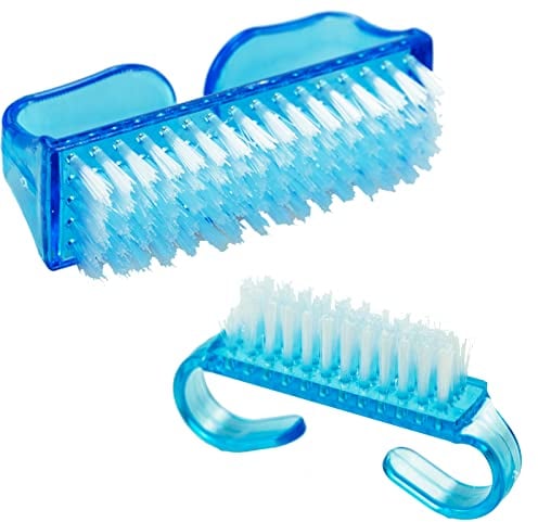 2 Pcs Nail Clean Brush - Large & Small Handle Scrubbing Brush for Acrylic Nails