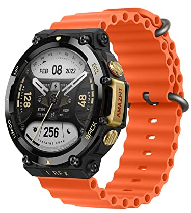 AireWiki Sport Armband für Amazfit T-Rex 2/ T-Rex/ T-Rex Pro, Silikon, Orange, Unisex, Standard, Wasserabweisend, Stabil, Einfache Installation