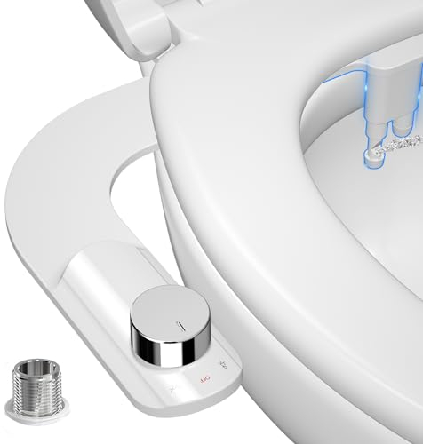 PENDEJATO Inserto per bidet per WC DE – Bidet non elettrico ultra sottile con doppio ugello autopulente (anteriore e posteriore) – Sedile WC per bidet con regolazione della pressione dell'acqua