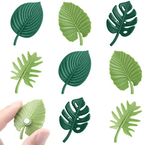 8pcs Plant Fridge Magnets, Aesthetic Leaf Fridge Magnets Mini Tropical Refrigerator Magnets Cute Fridge Magnets Monstera Plant Decor for Locker Fridge Home Office (4 Styles)