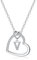 TINGN Kette Mädchen Geschenke für Mädchen - Kette mit Buchstaben Kette Mädchen Geschenke für Mädchen Teenager Mädchen Buchstaben V Kette Mädchen Geschenke Halskette Damen Mädchen Kette Silber Herz