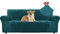 Ystyle Samt Sofabezug 3 Sitzer, Stretch Sofa Überzug, Sofaschoner rutschfest, Elastischer Couch Überzug, Sofa Cover Mit Armlehnen, Couchüberzüge Sofaschutz Katze Couch Überwurf, Dunkel Grün