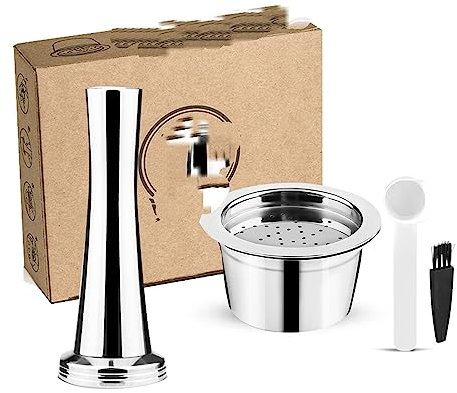 INEOUT Kaffeekapsel Kompatibel Mit Tchibo Cafissimo & K Fee ALDI Expressi Kaffeemaschine, Edelstahl-Metallfiltergehäuse (Color : Burgundy)