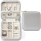 Vlando Schmuckkästchen Mädchen, Schmuckbox Klein Damen, für Ringe Ohrringe mit Spiegel Jewelry Box, Schmuckaufbewahrung Leder, Schmuckschatulle für Mädchen, Frauen Geschenk Grau