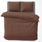 Visaggio Baumwolle Bettwäsche Uni 135x200 cm Bettbezug Garnitur Set Einfarbig Braun