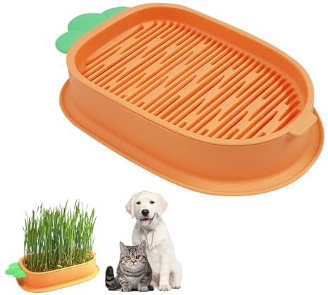 YIDM Katzengras Keimschale Katzenpflanze Pflanzkasten: 2 Stück Karottenform Katzengras Pflanzkasten Fenstergarten Kit Plastik Soil-Free Seed Sprouter Hydroponik-Pflanzkasten Für Katzenhunde Haustiere