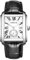 JewelryWe Uhren Herren Echtleder Rechteckig: Datum Kalender 30m wasserdichte Analog Quarz Armbanduhr Männer Leder Armband Uhr mit Silber Gehäuse und Weiß Römischen Ziffern Zifferblatt