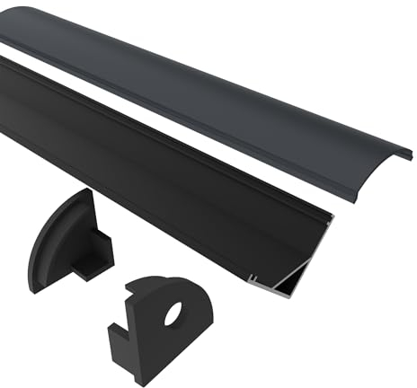 Tivendis LED Eckprofil 2m Set 6-teilig Milchig | Alu Profil für Streifen 10mm ER10 | Indirekte Beleuchtung | Aluminium Leiste Schiene