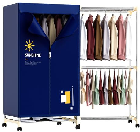 Ptalseaw Secadora de ropa portátil de viaje Mini secadora de 1000 W Secadora portátil para apartamentos Secadora eléctrica de ropa