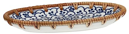 Ciieeo 1 Pc Stoviglie in Ceramica Piatto Di Porcellana Giapponese Vassoio in Ceramica Piatti Da Portata Giapponesi Piatto Di Insalata Bambino Che Fa i Primi Passi Viti Autunnali Rattan