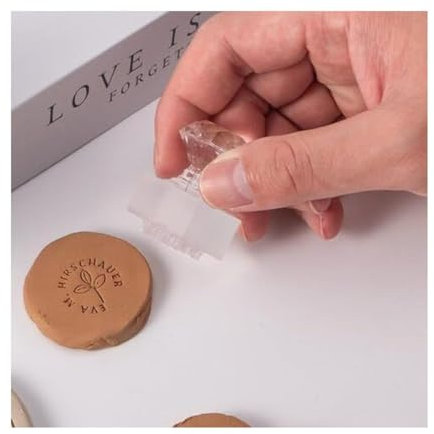 ATIJAA Benutzerdefinierte Töpferstempel für Ton, personalisiertes Acryl-Keramikwerkzeug, transparenter Stempel, handgefertigter Töpferstempel für Töpfer-DIY-Liebhaber