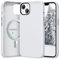SURPHY für iPhone 13 Silokon Leder Hülle 6,1 für MagSafe, Handyhülle iPhone 13 Case, iPhone 13 Dünne Schutzhülle (mit Mikrofaserfutter), Kühles Weiß