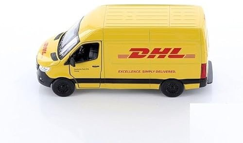 Easy Toys Modellauto kompatibel mit Mercedes Sprinter DHL Spielzeugtransporter mit Türen zum Öffnen. Modellauto