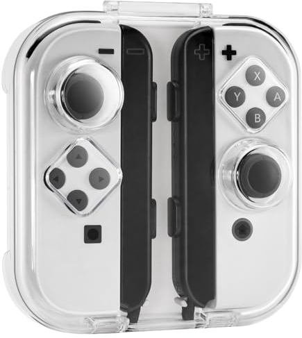 TiMOVO Switch Controller Aufbewahrungsbox, Staubdichte, Klare Schutzbox Für Nintendo Switch/OLED mit Abdeckung, Tragbare Controller-Tragetasche Mit Magnetverschluss Und Kratzfestem Silikonpad