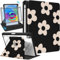 SurgeCraft for iPad Mini 7 A17 Pro 2024/ Mini 6 Case 8.3 Inch 2021, Rotating Stand& Pencil Holder for Women Girls Cute Folio Cover Girly Flower Black Auto Sleep/Wake for iPad Mini 7th/6th Gen Cases