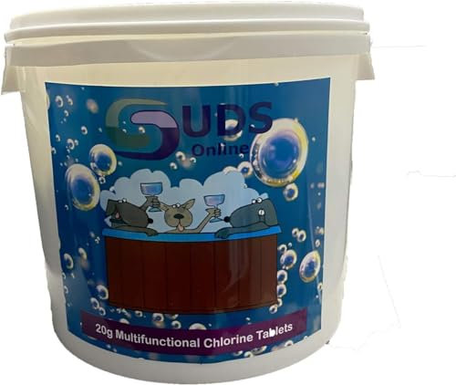 SUDS-ONLINE 250 x 20g Chlorine Tablets for Hot Tubs Swimming Pool (5 Kilograms)