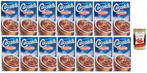 Italian Gourmet Cioccolata in polvere heiße Schokolade 14 x 125g | 5 Beutel je Packung; preparazione densa e cremosa, schnell fertig für, Gesamtnettogewicht 1,75 kg + Kostenlos Polpa 400g