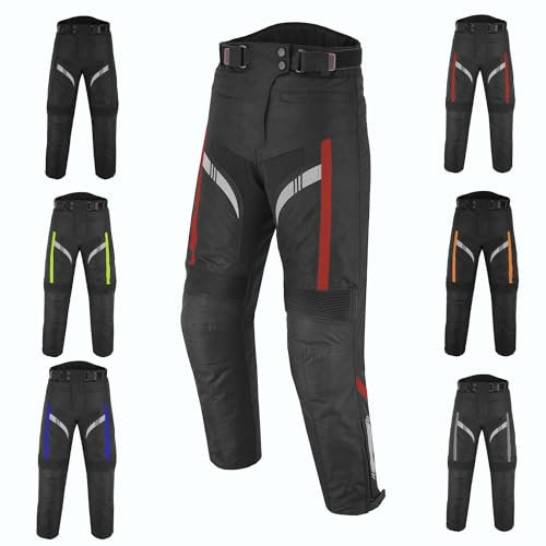 Vaster Moto Motorradhose für Herren, wasserdicht, Cordura-Textilien, Schutzhose für Motorradhose mit abnehmbaren Panzern, xl, L