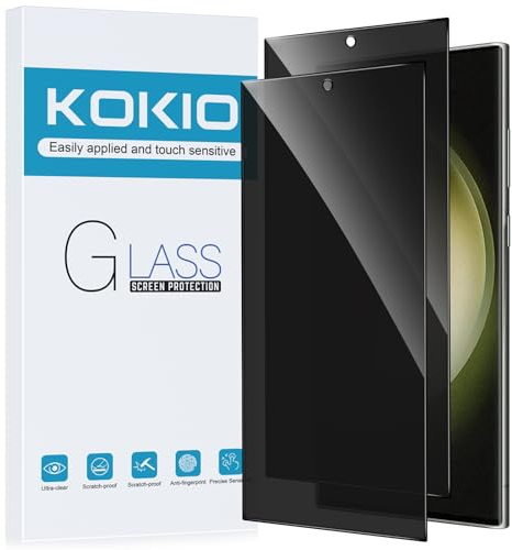 Kokio Verre Trempé pour Samsung Galaxy S23 Ultra 5G Anti-Espion,Dureté 9H,Protecteur D'écran Anti-Peek Privacy,Film de Protection du Verre Anti-Rayures,2 Pièces