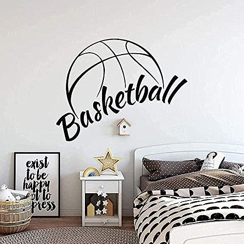 Vinyl-Wandaufkleber – Basketball-Muster für Basketball-Liebhaber oder Jungen-Schlafzimmer – lustiger Wandaufkleber57 x 72 cm