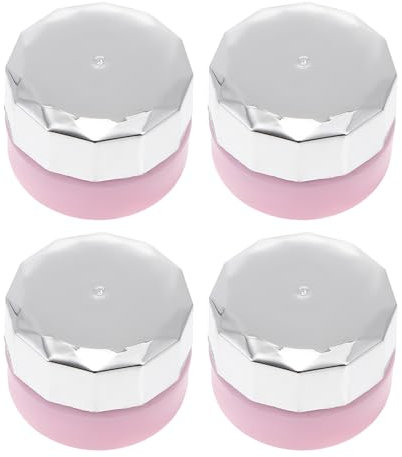 Healeved 4pcs Plastic Square Nail Polish Bottles Mini Empty Nail Glue Gel Jars
