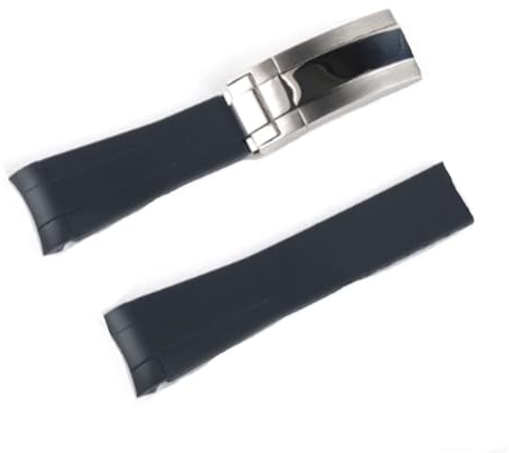 TIME WARRIOR Rolex 20 mm Silikon-Gummi-Uhrenarmband – Edelstahlverschluss für Modelle Submariner, GMT-Master Armband für Datejust Daytona mit Logo
