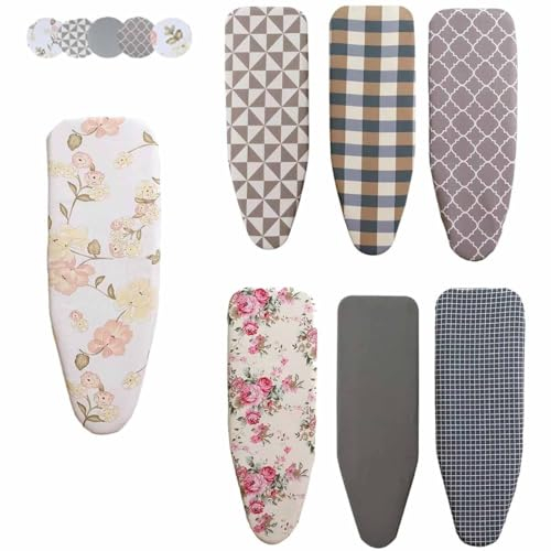 MObyat Ironing Board Cover 90x30cm/35x12in, 100x34cm/39x13in, 110x34cm/43x13in, Scorch Resistant Ironing Board Protector, 100% Cotton Top Replacement Iron Board Covers(Black,90x30cm(35x12))