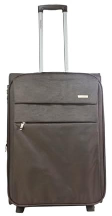 Cooleben NEWCOM Koffer Soft Shell 2 Räder (Braun, 24 Zoll)