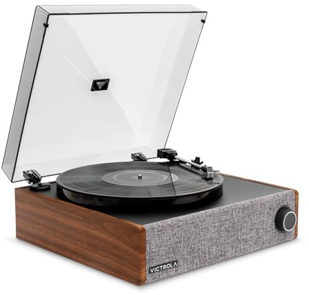 Victrola Eastwood LP Turntable with Audio Technica AT-3600L Cartridge, Anti-skip, 2-Speed Vinyl Record Player, Wireless Bluetooth Streaming, Walnut