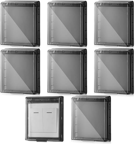 8 unidades Tipo 86 tapa de enchufe, cubierta de interruptor, impermeable, autoadhesiva, protección para baño, cocina, garaje, jardín, exterior, interior y exterior