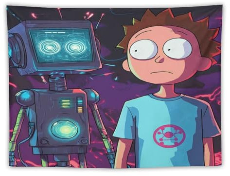 Rick And Morty Wandteppich, Teenager, Junge, Mädchen, Kunst, Hängende Dekoration