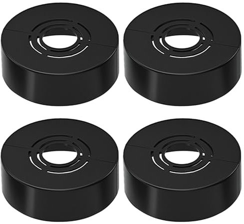 IUSOT Lot de 4 robinets de douche à rosace 3 tailles en 1 (noir 70 x 30 mm) pour tuyau de chauffage, couvercle pour tuyaux de radiateur, robinets et accessoires de douche
