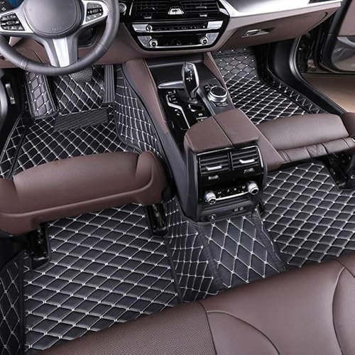 KPIRXO Tapis De Sol Voiture pour Citroen C4 Cactus 2014-2022, Cuir Tapis Voiture Enveloppants sur Mesure - Matériau Imperméable, Protection Totale Anti-Dérapante,C/Black-3