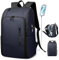 HEROIC KNIGHT Zaino Uomo Elegante per Laptop da 16 pollici con Porta USB Bagaglio a Mano Zaino Porta pc Impermeabile Grande Capacità Antifurto per Business Lavoro Viaggi Università-Blu