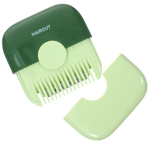 Manueller Pony Trimmer für Frauen, Grün, ABS Edelstahl, Tragbar | Haartrimmer mit Spliss, Design zum Schneiden und Stylen, Haarschneidemaschine Klein Konturen
