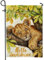 Bonita bandera de jardín de león bebé, pancarta de decoración de animales amarillos, decoración de césped al aire libre, bandera de arpillera de doble cara para el hogar y fiesta, 12 x 18 pulgadas